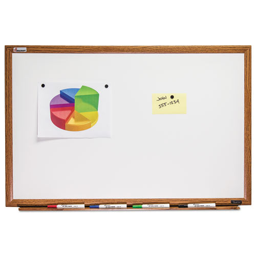 AbilityOne 7110013347080, SKILCRAFT Magnetic Porcelain Dry Erase Board, 48" x 36", White Surface, Natural Oak Frame