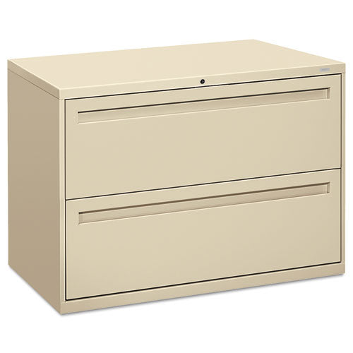 HON Brigade 700 Series Lateral File, 2 Legal/Letter-Size File Drawers, Putty, 42" x 18" x 28"