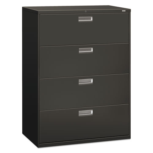 HON Brigade 600 Series Lateral File, 4 Legal/Letter-Size File Drawers, Charcoal, 42" x 18" x 52.5"