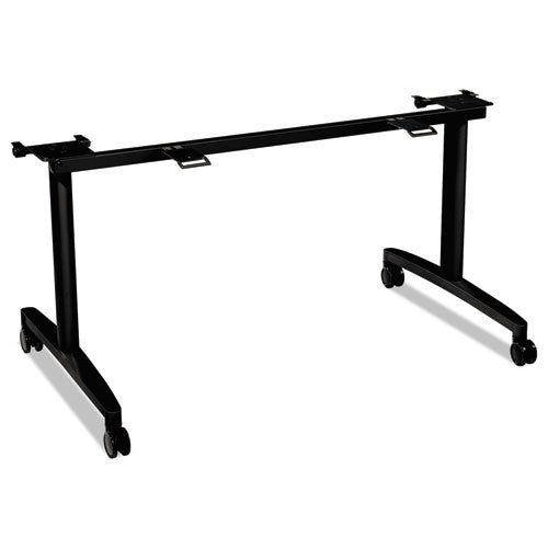HON Huddle Flip-Top Base for 30" Deep Table Tops, 51.63w x 23.5d x 28.38h, Black