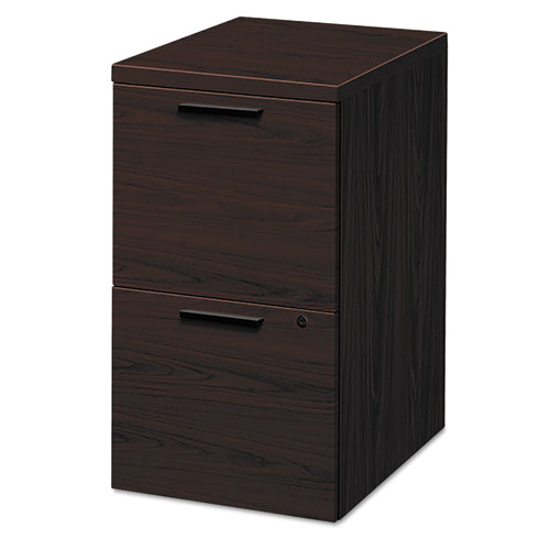 HON 10500 Series Mobile Pedestal File, Left or Right, 2 Legal/Letter-Size File Drawers, Mahogany, 15.75" x 22.75" x 28"