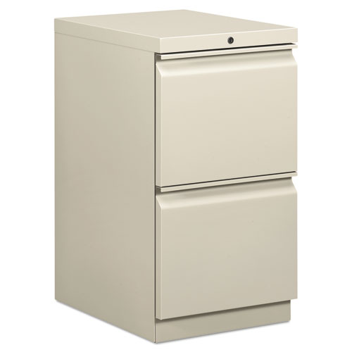 HON Brigade Mobile Pedestal, Left or Right, 2 Letter-Size File Drawers, Light Gray, 15" x 19.88" x 28"