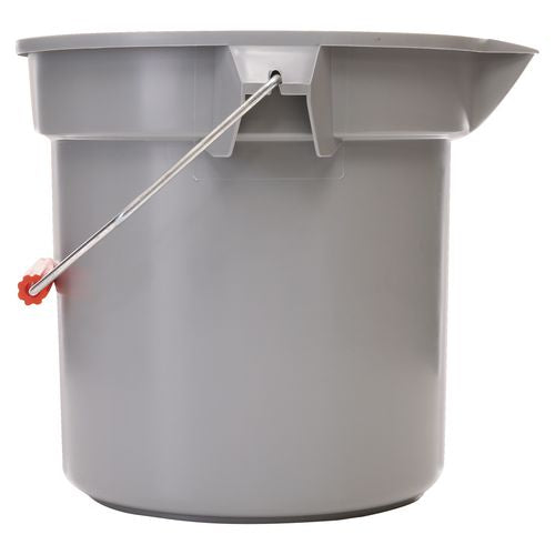 Rubbermaid Commercial BRUTE Round Utility Pail, 14 qt, Plastic, Gray, 12" Diameter