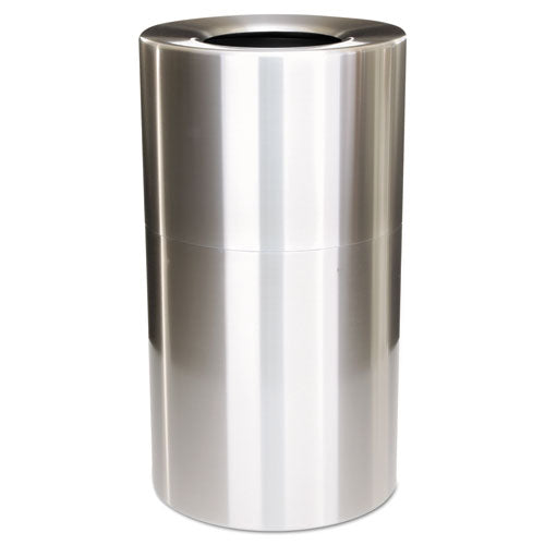 Rubbermaid Commercial Atrium Aluminum Container with Liner, 35 gal, Aluminum, Satin Aluminum