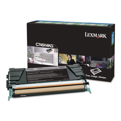 Lexmark C746H4KG Return Program High-Yield Toner, 12,000 Page-Yield, Black, TAA Compliant