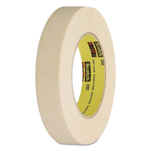 Scotch High-Performance Masking Tape 232, 3" Core, 24 mm x 55 m, Tan