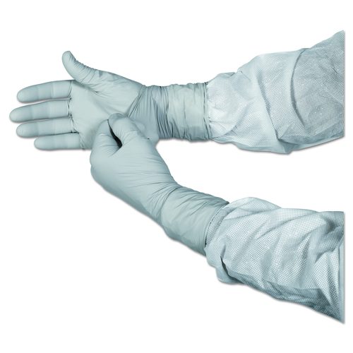 Kimtech G3 Sterile STERLING Nitrile Gloves, Packaged Sterile, ESD Safe, Size 7, 4 mil Thick, 12" Long, Gray, 100/Bag, 10 Bags/Carton