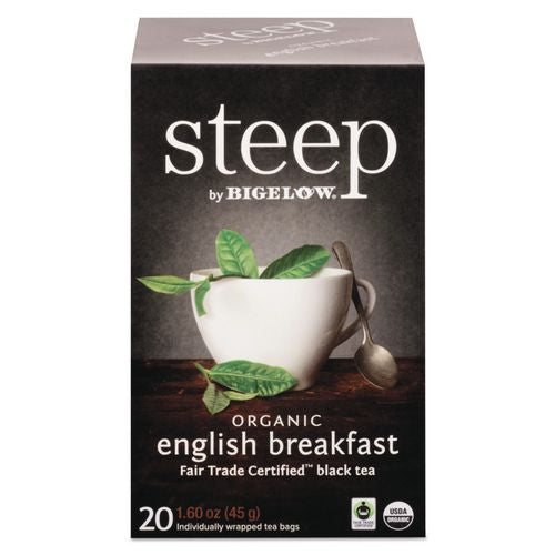 Bigelow steep Tea, English Breakfast, 1.6 oz Tea Bag, 20/Box