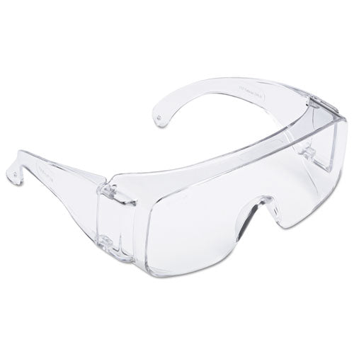 3M Tour-Guard V Protective Eyewear, Wall-Mount Dispenser Box, Frameless OTG, Clear Single Lens, 20/Box