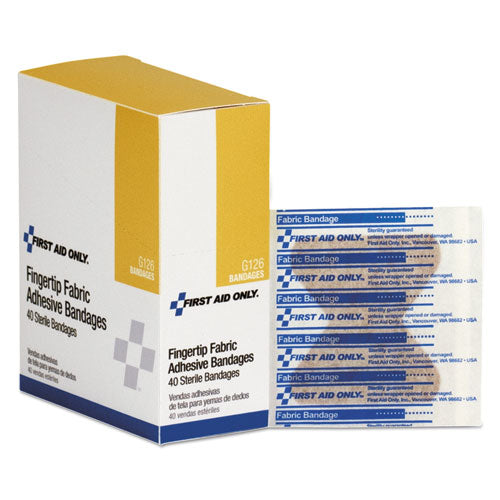 First Aid Only Fingertip Bandages, Sterilized, 1.88 x 2, 40/Box