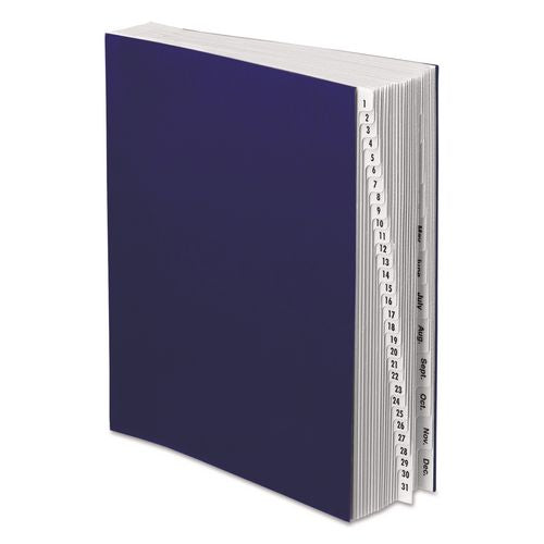 Pendaflex Expanding Desk File, 42 Dividers, Month/Date Index, Letter Size, Dark Blue Cover