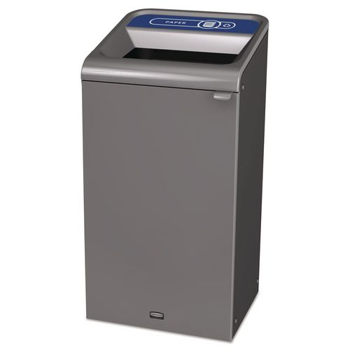 Rubbermaid Commercial Configure Indoor Recycling Waste Receptacle, Paper Recycling, 23 gal, Metal, Gray