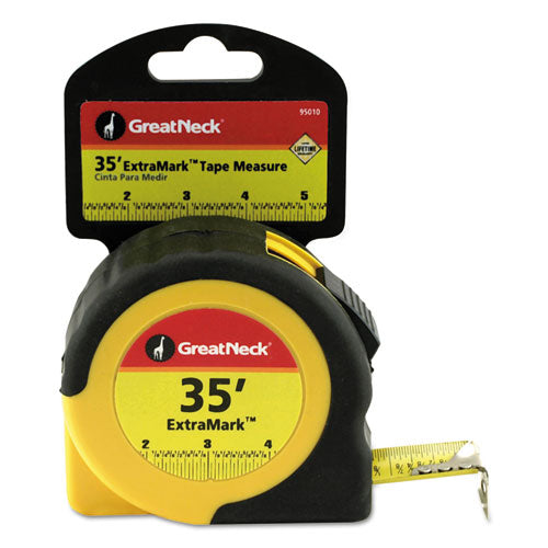 Great Neck ExtraMark Tape Measure, 1" x 35 ft, Steel, Orange/Black