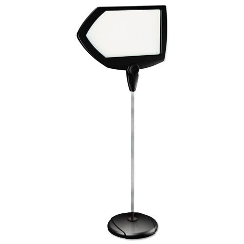 MasterVision Magnetic Dry Erase Floor Stand Signs, White 25" x 17" Arrow Surface, Black/Silver Frame, 25" x 10" x 38" to 63"