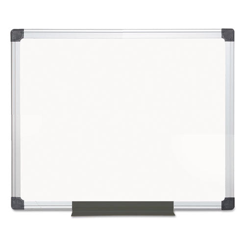 MasterVision Value Melamine Dry Erase Board, 24" x 36", White Surface, Satin Aluminum Frame