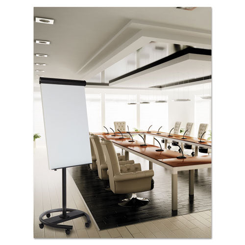 MasterVision 360 Multi-Use Mobile Magnetic Dry Erase Easel, 27" x 41", White Surface, Black Steel Frame