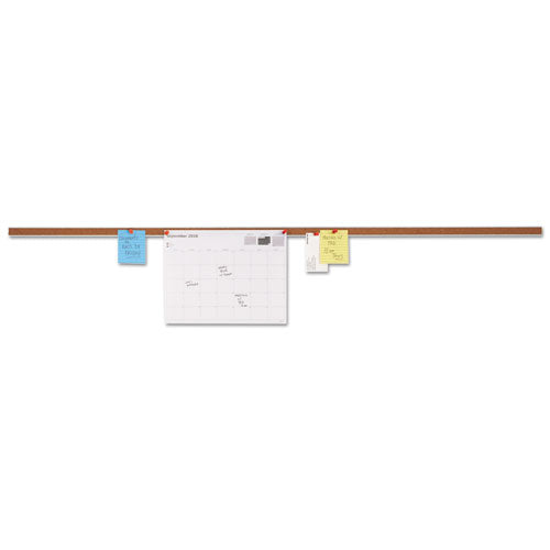 Universal Cork Bulletin Bar, 1" x 48", Brown/Silver