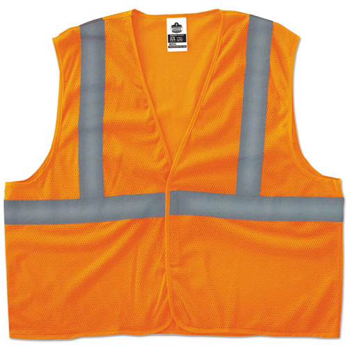 ergodyne GloWear 8205HL Type R Class 2 Super Econo Mesh Vest, Polyester Mesh, 4X-Large to 5X-Large, Orange