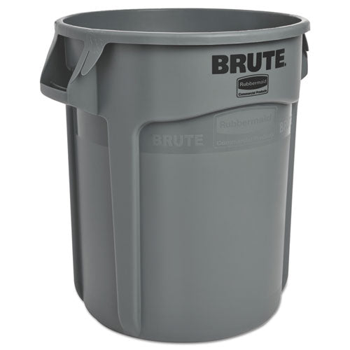 Rubbermaid Commercial Vented Round Brute Container, 20 gal, Plastic, Gray