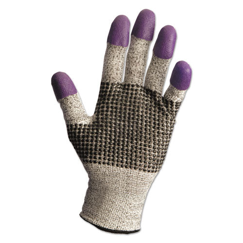 KleenGuard G60 PURPLE NITRILE Cut-Resistant Gloves, EN388: 4340, 9.06" Long, Medium (Size 8), Black/White, 12 Pairs/Carton