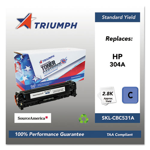 Triumph 751000NSH0972 Remanufactured CC531A (304A) Toner, 2,800 Page-Yield, Cyan