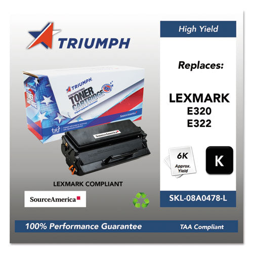 Triumph 751000NSH0204 Remanufactured 08A0478 High-Yield Toner, 6,000 Page-Yield, Black