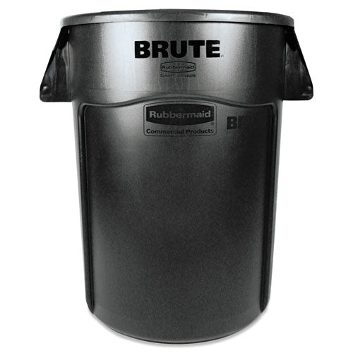 Rubbermaid Commercial Vented Round Brute Container, 44 gal, Plastic, Black