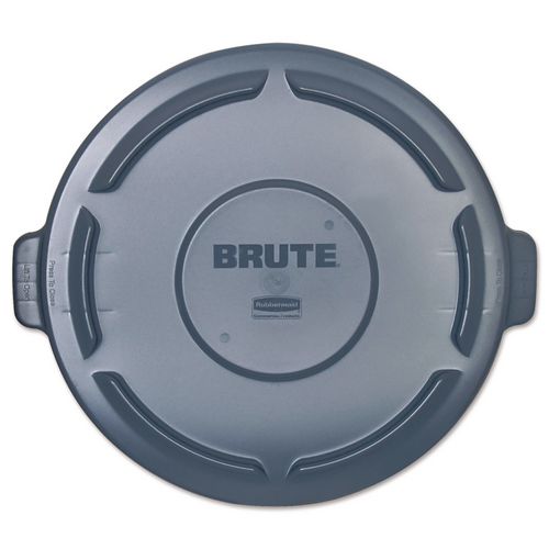 Rubbermaid Commercial BRUTE Self-Draining Flat Top Lids, 24.5" Diameter x 1.5h, Gray
