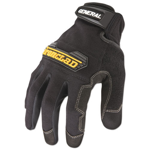 Ironclad General Utility Gloves, EN388: 2132, 9" Long, Large, Black, Pair