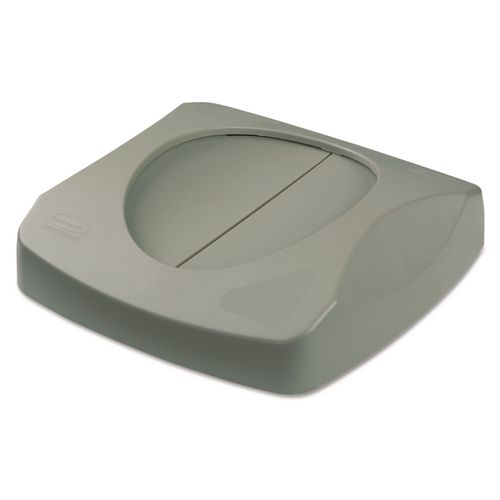 Rubbermaid Commercial Untouchable Square Swing Top Lid, 16w x 16d x 4h, Gray