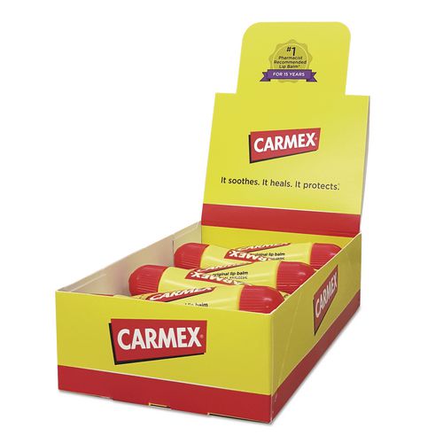 Carmex Moisturizing Lip Balm, Original Flavor, 0.35 oz Tube, 12/Box