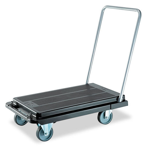 deflecto Heavy-Duty Platform Cart, 300 lb Capacity, 21 x 32.5 x 37.5, Black