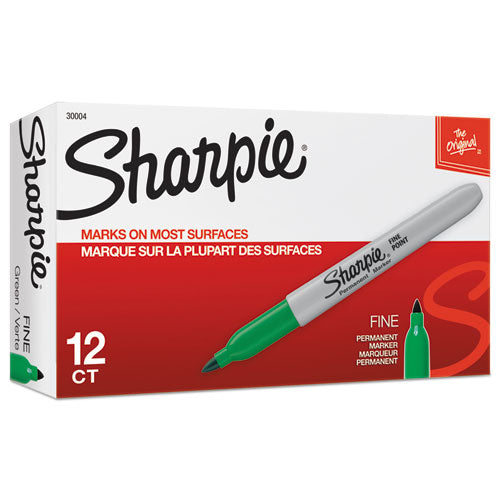 Sharpie Fine Bullet Tip Permanent Marker, Green, Dozen