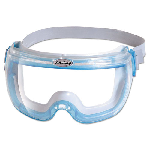 KleenGuard V80 REVOLUTION OTG Safety Goggles, Clear Anti-Fog Lens, Translucent Blue/Clear Frame, 30/Carton