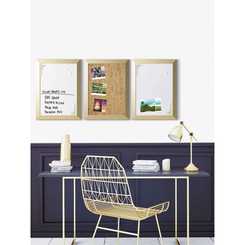 MasterVision Metallic Gold Positive Flow Message Board Set, (2) Magnetic Dry Erase, (1) Bulletin, Assorted Sizes, Assorted Colors