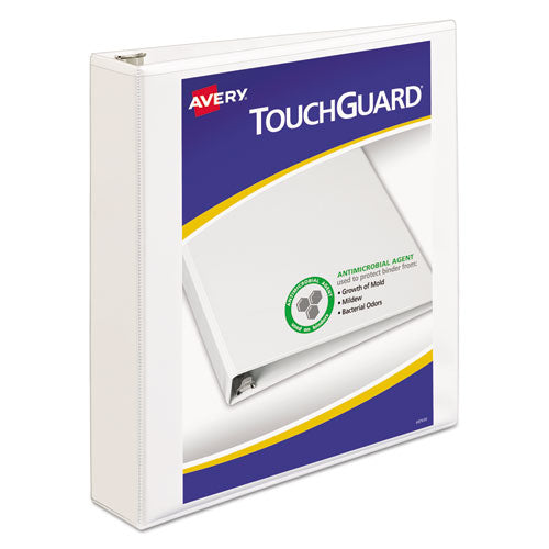 Avery TouchGuard Protection Heavy-Duty View Binders with Slant Rings, 3 Rings, 1.5" Capacity, 11 x 8.5, White