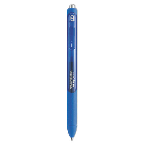 Paper Mate InkJoy Gel Pen, Retractable, Fine 0.5 mm, Blue Ink, Blue Barrel, Dozen