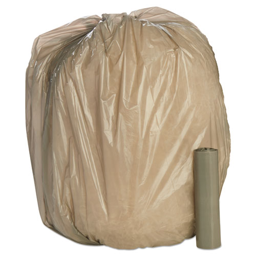 AbilityOne 8105015171364, SKILCRAFT Trash Can Liner - Linear Low-Density, 60 gal, 1 mil, 38" x 58", Gray, Perforated Roll, 100/Box