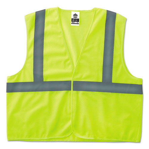 ergodyne GloWear 8205HL Type R Class 2 Super Econo Mesh Safety Vest, Polyester, Small/Medium, Lime