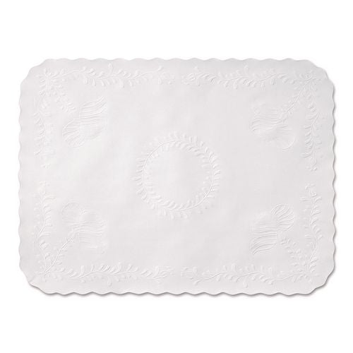 Hoffmaster Scalloped Edge Traymat, Anniversary Embossed Surface, 19" x 14", White, 1,000/Carton