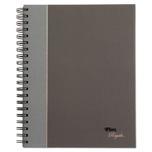 TOPS Royale Wirebound Business Notebooks, 1-Subject, Medium/College Rule, Black/Gray Cover, (96) 10.5 x 8 Sheets