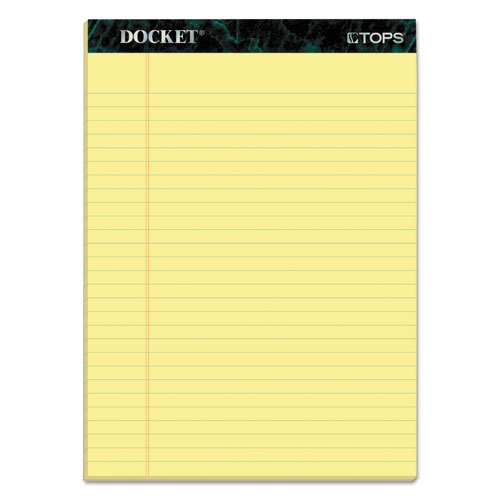 TOPS Docket Ruled Perforated Pads, Wide/Legal Rule, (50) Canary Yellow 8.5 x 11 Sheets, 12/Pack
