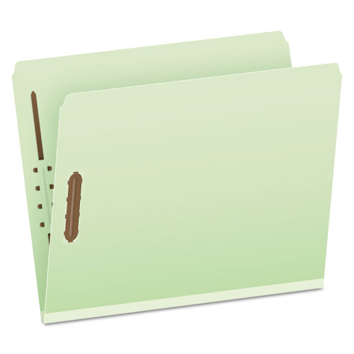 Pendaflex Heavy-Duty Pressboard Folders with Embossed Fasteners, Straight Tab, Expands 2", 2 Fasteners, Letter Size, Green, 25/Box