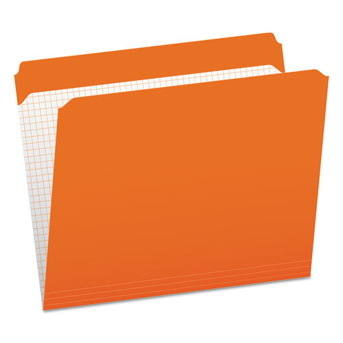 Pendaflex Double-Ply Reinforced Top Tab Colored File Folders, Straight Tabs, Letter Size, 0.75" Expansion, Orange, 100/Box