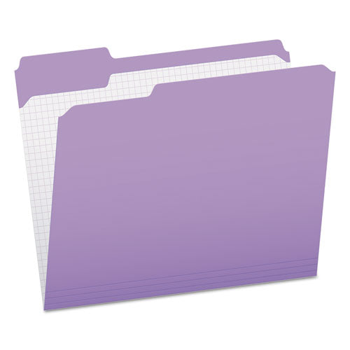Pendaflex Double-Ply Reinforced Top Tab Colored File Folders, 1/3-Cut Tabs: Assorted, Letter Size, 0.75" Expansion, Lavender, 100/Box