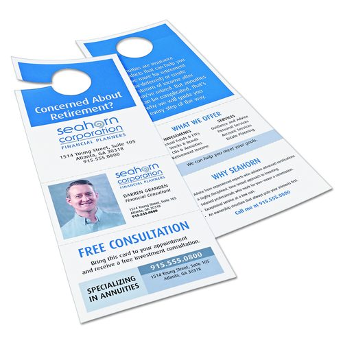 Avery Door Hanger with Tear-Away Cards, 97 Bright, 65 lb Cover Weight, 4.25 x 11, White, 2 Hangers/Sheet, 40 Sheets/Pack