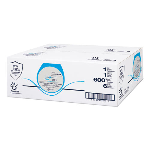 Papernet Dry Tech Paper Towel, 1-Ply, 7.5" x 600 ft, White, 6 Rolls/Carton