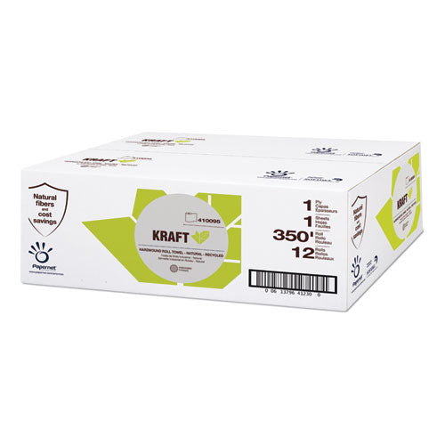 Papernet Kraft Tech Hardwound Paper Towel, Kraft, 1-Ply, 5.5 x 5.5, Brown, 350 ft/Roll, 12 Rolls/Carton