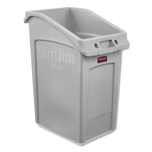 Rubbermaid Commercial Slim Jim Under-Counter Container, 23 gal, Polyethylene, Gray