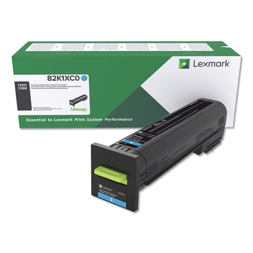 Lexmark 82K1XC0 Return Program Extra High-Yield Toner, 22,000 Page-Yield, Cyan